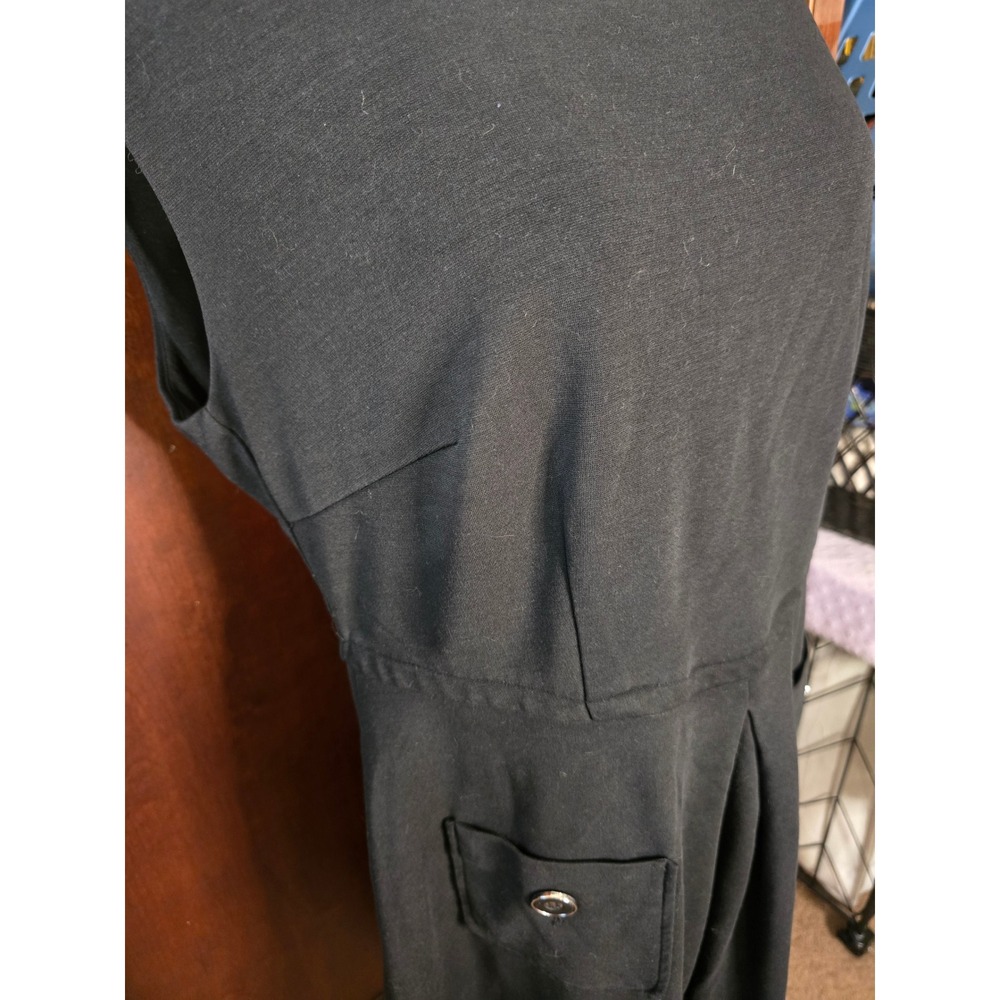 City Chic Womens Black Sleeveless Fit and Flare Pleated Pocket Dress Size S 16 - Picture 5 of 8